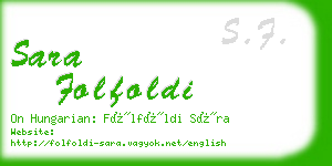 sara folfoldi business card